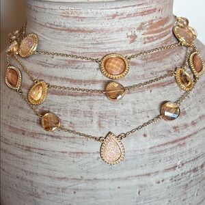 Charming Charlie Multi Layered Gemstone Beaded Necklace